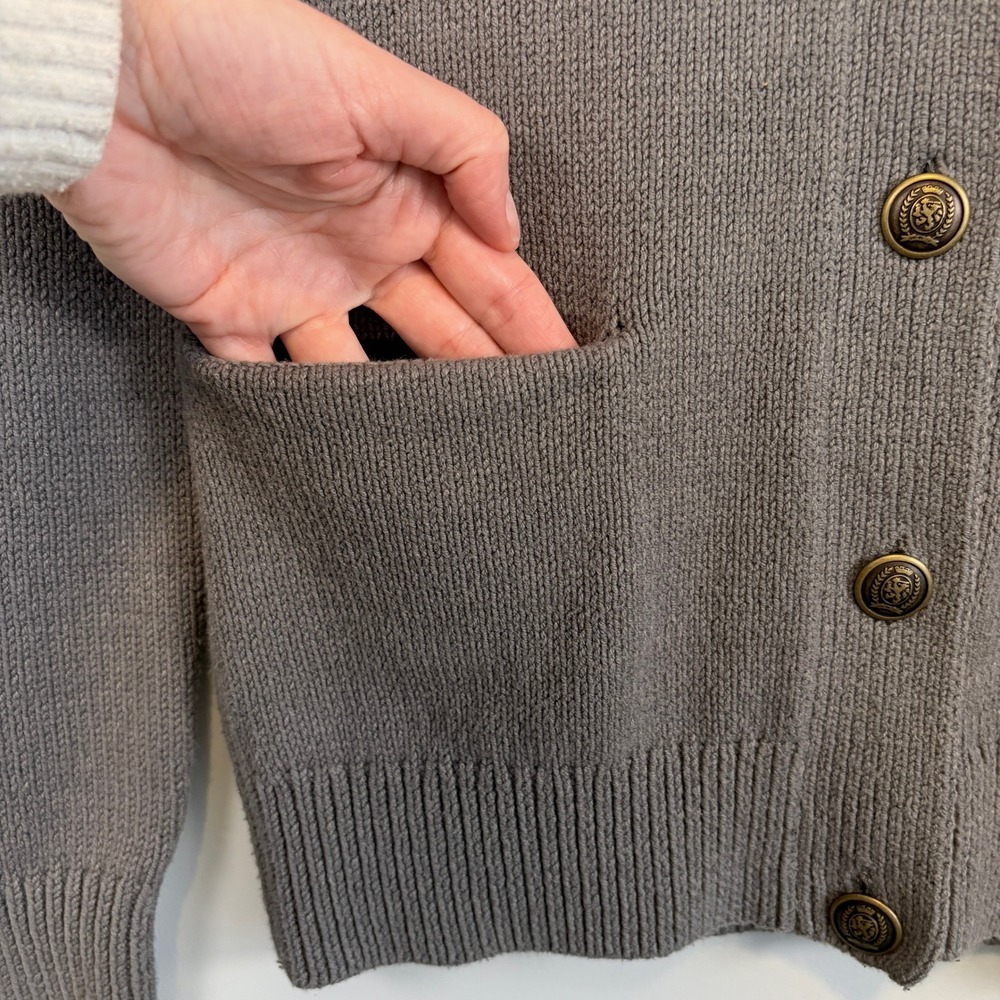 Tommy Hilfiger Cardigan Button Front Colligate Heritage Academia Gray Women's XS - Picture 6 of 13